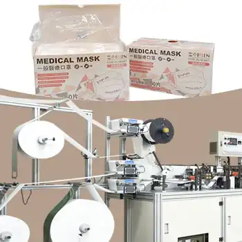 鬆緊帶焊接強度測試及剔除，隨後進行塑袋包裝和紙盒包裝